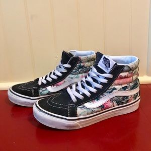 Vans Hi-tops with Hawaiian print